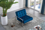 Alexis Velvet Accent Chair - Cozy Contemporary Design with Durable Stainless Steel Base for Comfort