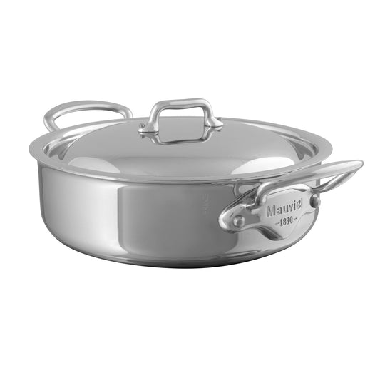 Mauviel M'COOK 5-Ply Rondeau With Lid, Cast Stainless Steel Handle