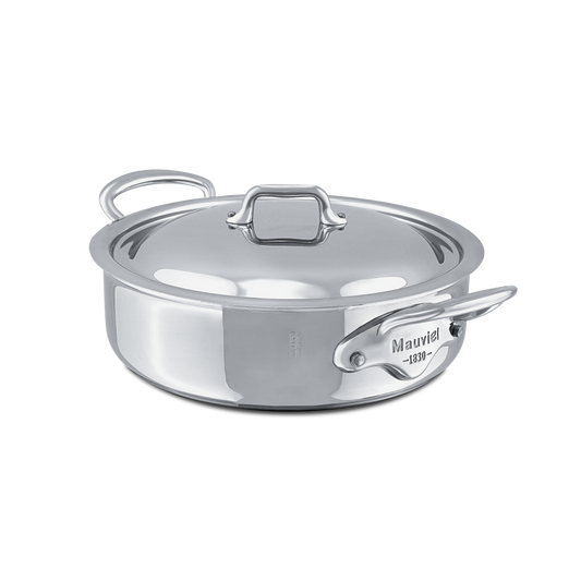Mauviel M'COOK 5-Ply Rondeau With Lid, Cast Stainless Steel Handle