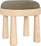 Larea Linen Textured Fabric Upholstered Ottoman