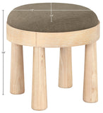 Larea Linen Textured Fabric Upholstered Ottoman