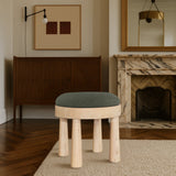 Larea Linen Textured Fabric Upholstered Ottoman