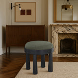Larea Linen Textured Fabric Upholstered Ottoman