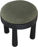 Larea Linen Textured Fabric Upholstered Ottoman