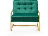 Pierre Contemporary Accent Chair with Gold Stainless Steel Base - Elegant Modern Design for Your Home