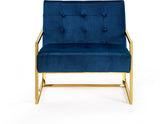 Pierre Contemporary Accent Chair with Gold Stainless Steel Base - Elegant Modern Design for Your Home