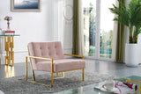 Pierre Contemporary Accent Chair with Gold Stainless Steel Base - Elegant Modern Design for Your Home