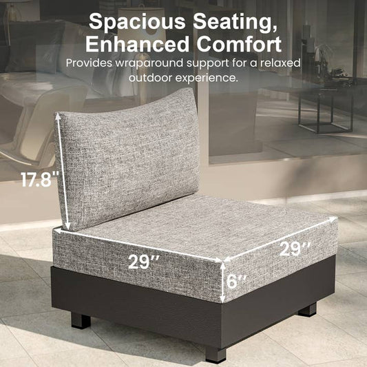 3-Piece Outdoor Aluminum Conversation Set with Cushions