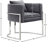 Pippa Contemporary Accent Chair - Plush Upholstered Comfort with Rich Chrome Legs for Modern Decor