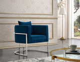Pippa Contemporary Accent Chair - Plush Upholstered Comfort with Rich Chrome Legs for Modern Decor