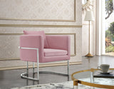 Pippa Contemporary Accent Chair - Plush Upholstered Comfort with Rich Chrome Legs for Modern Decor