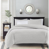Classic Stitch Reversible Quilt Set, White
