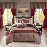 24-Piece Room-in-A-Bag Medallion Comforter Set, Red