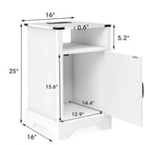 Nightstand Set of 2, White End Table with Charging Station