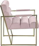 Wayne Velvet Accent Chair with Gold Iron Frame and Deep Channel Tufting for Contemporary Comfort