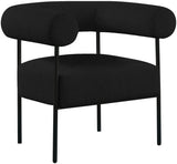Blake Modern Accent Chair with Curved Back and Sturdy Matte Black Metal Frame for Stylish Living
