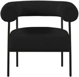 Blake Modern Accent Chair with Curved Back and Sturdy Matte Black Metal Frame for Stylish Living
