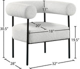 Blake Modern Accent Chair with Curved Back and Sturdy Matte Black Metal Frame for Stylish Living