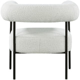Blake Modern Accent Chair with Curved Back and Sturdy Matte Black Metal Frame for Stylish Living