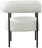 Blake Modern Accent Chair with Curved Back and Sturdy Matte Black Metal Frame for Stylish Living