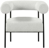 Blake Modern Accent Chair with Curved Back and Sturdy Matte Black Metal Frame for Stylish Living