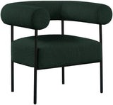 Blake Modern Accent Chair with Curved Back and Sturdy Matte Black Metal Frame for Stylish Living