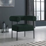 Blake Modern Accent Chair with Curved Back and Sturdy Matte Black Metal Frame for Stylish Living