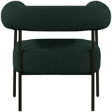 Blake Modern Accent Chair with Curved Back and Sturdy Matte Black Metal Frame for Stylish Living
