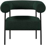 Blake Modern Accent Chair with Curved Back and Sturdy Matte Black Metal Frame for Stylish Living