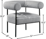 Blake Modern Accent Chair with Curved Back and Sturdy Matte Black Metal Frame for Stylish Living