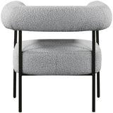 Blake Modern Accent Chair with Curved Back and Sturdy Matte Black Metal Frame for Stylish Living