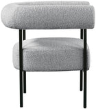 Blake Modern Accent Chair with Curved Back and Sturdy Matte Black Metal Frame for Stylish Living