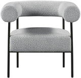 Blake Modern Accent Chair with Curved Back and Sturdy Matte Black Metal Frame for Stylish Living