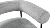 Blake Modern Accent Chair with Curved Back and Sturdy Matte Black Metal Frame for Stylish Living