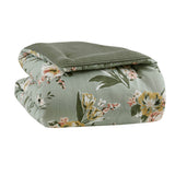 7 Piece Vintage Floral Comforter Set, Green