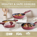 Moss & Stone 4-Piece Burgundy Nonstick Cookware Set