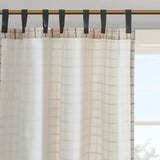 Plaid Fleece Lining Window Panel, Ivory