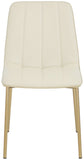 Isla Contemporary Dining Chair Set - Luxurious Upholstery, Channel Tufted Back & Gold Legs