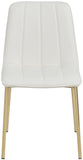 Isla Contemporary Dining Chair Set - Luxurious Upholstery, Channel Tufted Back & Gold Legs
