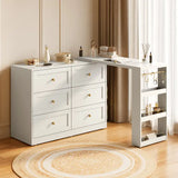 Wholesale Makeup Vanity Desk with 6 Drawers, Extendable corner Vanity