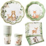 Woodland Baby 78 Piece Party Tableware Set