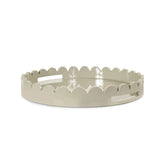 Round Scalloped Riviera Tray - Taupe