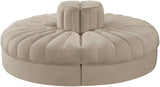 Rummi - Round Velvet Performance Fabric Upholstered 4 Piece Modular Sofa