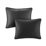 Black Solid Farmhouse Reversible Quilt Set