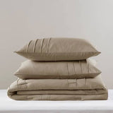 Soft Washed Pinch Pleat Comforter, Khaki