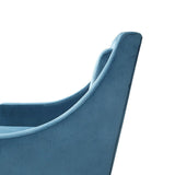 Upholstered Armchair with Lumbar Pillow, Blue