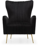 Opera Velvet Accent Chair - Contemporary Plush Design with Elegant Gold Legs for Stylish Living Spaces