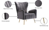 Opera Velvet Accent Chair - Contemporary Plush Design with Elegant Gold Legs for Stylish Living Spaces