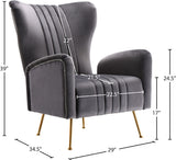 Opera Velvet Accent Chair - Contemporary Plush Design with Elegant Gold Legs for Stylish Living Spaces