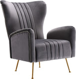 Opera Velvet Accent Chair - Contemporary Plush Design with Elegant Gold Legs for Stylish Living Spaces